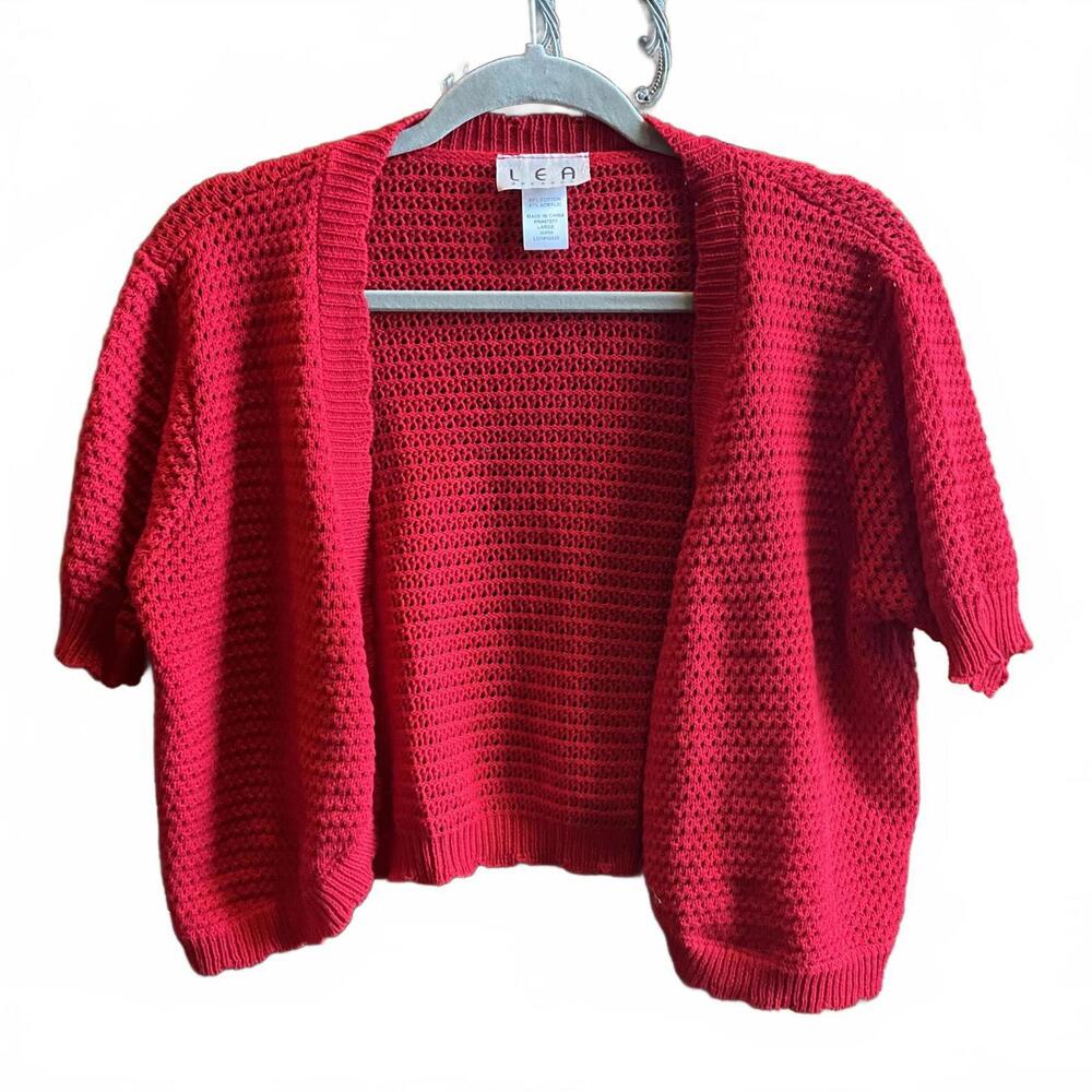 Red Knit Bolero Sweater L